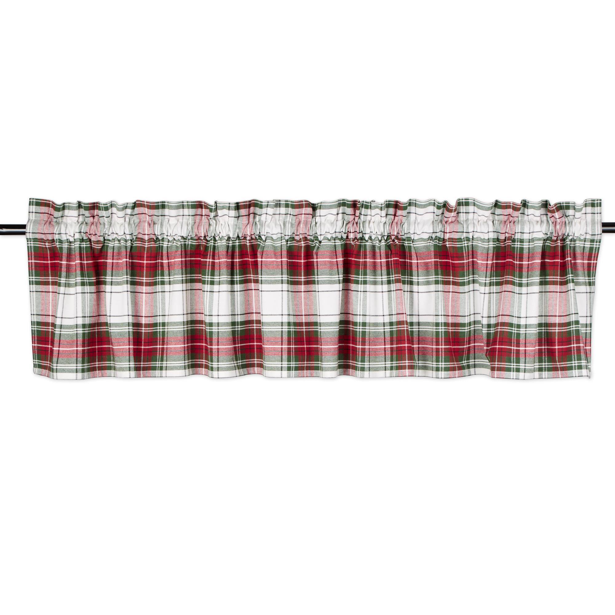 DII® 72" x 14" Christmas Plaid Window Valance